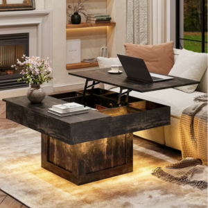 Farmhouse Lift Top Coffee Table w/LED Lights
