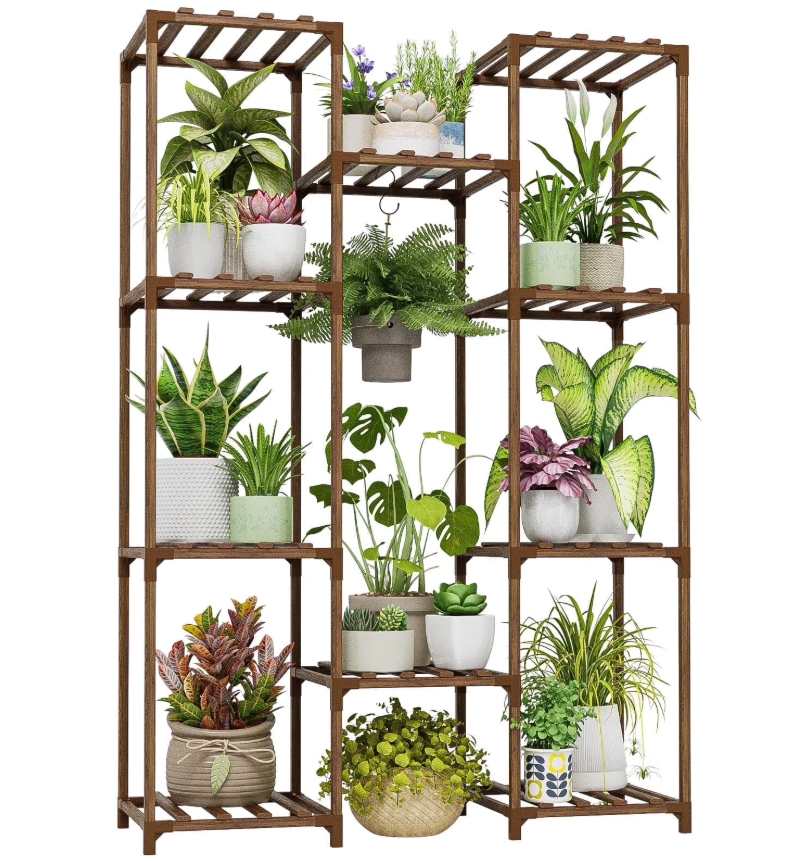 10-Tier Wood Plant Stand