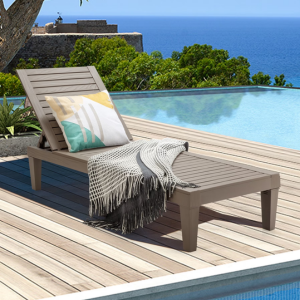 Patio Chaise Lounge Chair w/Adjustable Backrest
