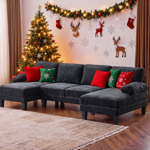 Ktaxon 4-Seat Chenille U-Shaped Sectional Sofa