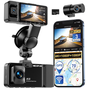 Nexpow 3 Channel Dash Cam w/GPS