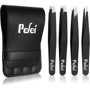 4-Count Stainless Steel Tweezers Set