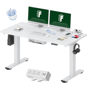 Electric Height Adjustable Desk w/Clamp Power Strip