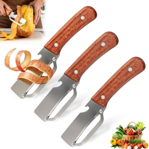 3-Piece Wood Handle Peeler Set