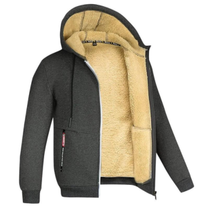 Men's Double Layer Fleece Hooded Jacket