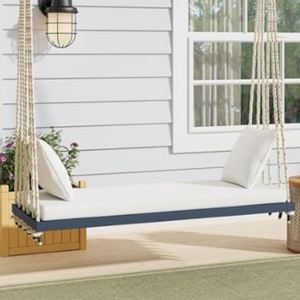 Acacia Wood Cushioned Porch Swing