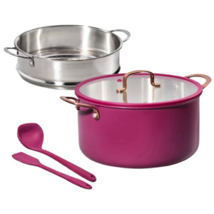 Carote 8Qt. 5-Piece Tri-Ply Stainless Steel Stock Pot w/Steamer Insert