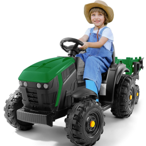 Kids' 24V Ride-on Tractor w/Detachable Trailer