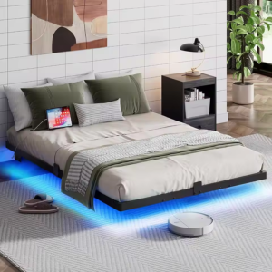 Floating LED Bed Frame w/USB Ports