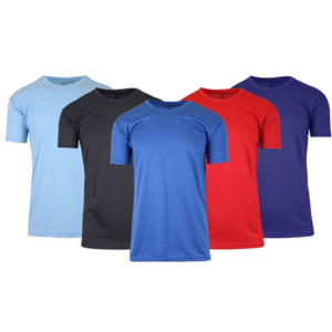 5-Pack Men's Moisture Wicking Crew Tees