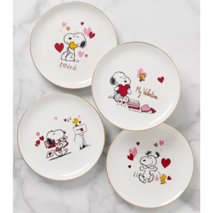 Lenox Snoopy VDay 4-Pack Accent Plates