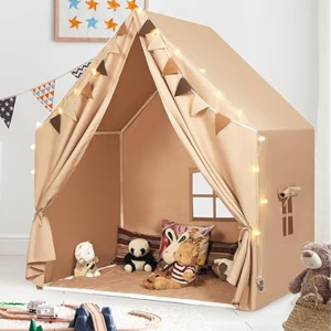 Kid's Play Tent w/Mat & Lights