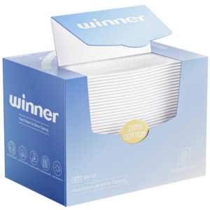 55-Count Winner XL Disposable Cotton Face Towels