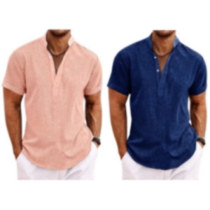 Men's Linen Henley Shirt