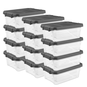 12 Sterilite 16Qt Modular Stacker Boxes