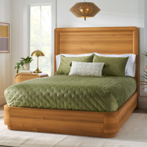 Curved Wood Queen Platform Bed