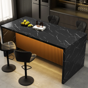 George Oliver 6-Seat LED Marble Dining Table