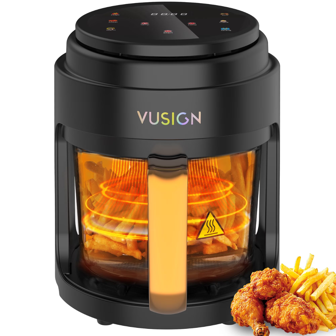 LED 5-Qt Digital Touchscreen Glass Air Fryer