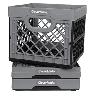 CleverMade 3-Pack 25L Collapsible Milk Crates
