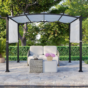 Freestanding 10'' Pergola w/Adjustable Canopy