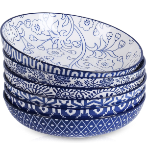 6-Pack Porcelain Pasta Bowls Set