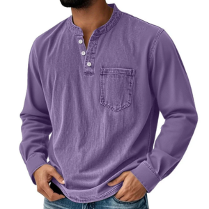 2-Pack Vintage Washed Cotton Henley T-Shirt