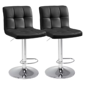 Set of 2 PU Leather Counter Height Bar Stools