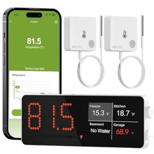 2-Pack Smart WiFi Freezer Thermometer w/App