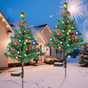 2-Pack Solar Christmas Tree Lights