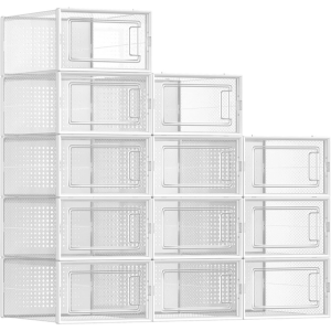 Songmics 12-Clear Stackable Shoe Boxes