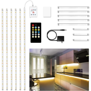 6-Pack  Under Cabinet Lights & 9' Dimmable LED Strip Light
