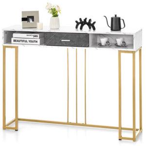 Faux Marble Entryway Console Table