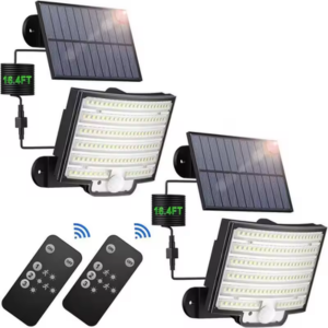 Outdoor 2-Pack Solar Motion Sensor LED Lights w/Remote