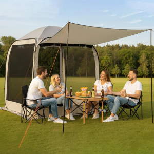 6-Person 6' Pop Up Screen Tent w/ Extended Awning