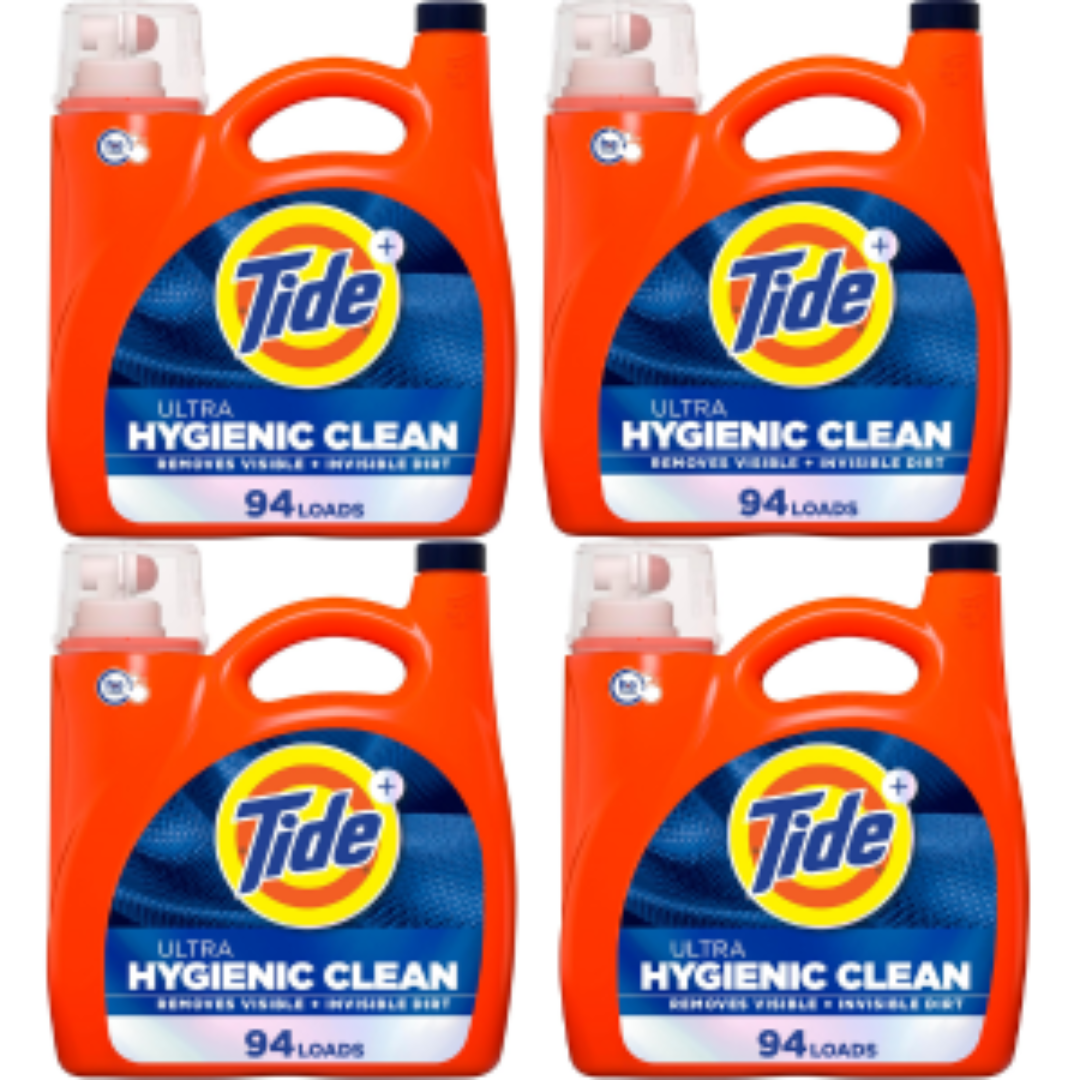 4-Pack Tide Ultra Oxi Boost 148oz Liquid Laundry Detergent