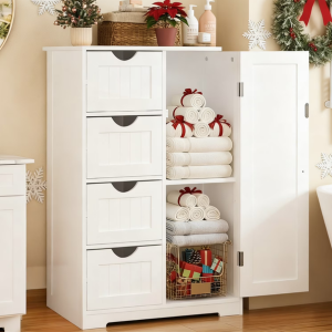 Wood Bathroom Floor Cabinet