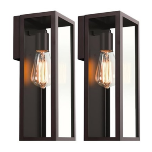 2-Pack Outdoor Glass Wall Light Fixture
