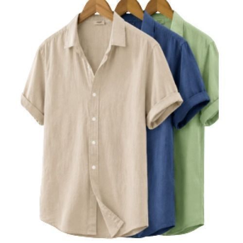 3-Pack Men's Cotton Linen Shirts