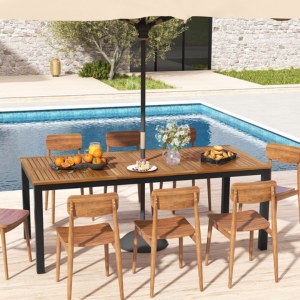 Outdoor 8-Person Acacia Wood Table