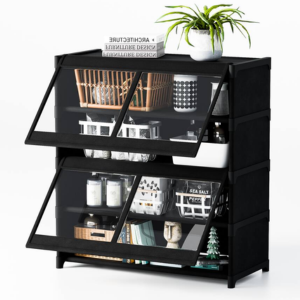 5-Tier Transparent Flip Door Storage Cabinet