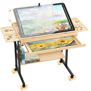 1500-Piece Adjustable Wood Puzzle Table w/Drawers