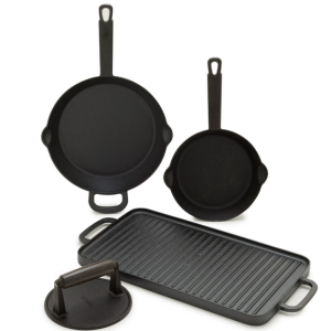 GreenPan 4-Piece Pre-Seasoned Cast Iron Skillet Cookware Set
