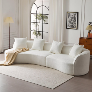 Boucle 5-Seater Curved Sectional Sofa