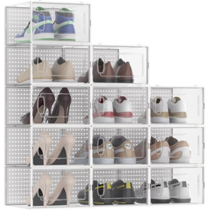 12-Pack Stackable Shoe Storage Organizer