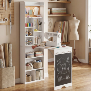 Folding Wall Mount Table w/Storage & Chalkboard