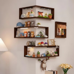 Wall-Mount 2-Tier Corner Shelf