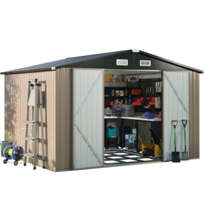Outdoor 10' Metal Lockable Storage Shed