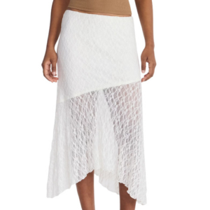 No Boundaries Asymmetrical Lace Midi Skirt