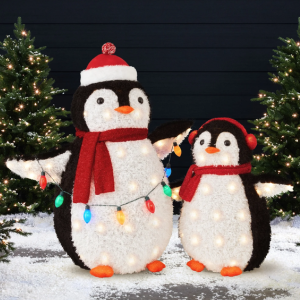 2-Piece LED Penguin Christmas Decoration