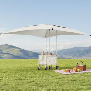 Folding 150L Steel Wagon Cart w/Oversized Canopy